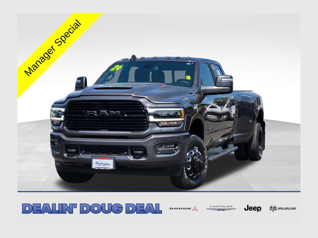 Gray (Granite Crystal Metallic Clearcoat) 2024 RAM 3500 Pickup Truck Four-Wheel Drive 6-Speed Automatic