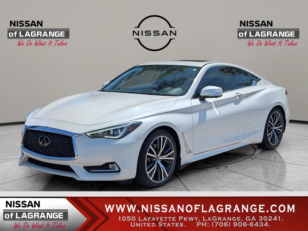 Majestic White 2022 INFINITI Q60 Coupe Rear-Wheel Drive 7-Speed Automatic