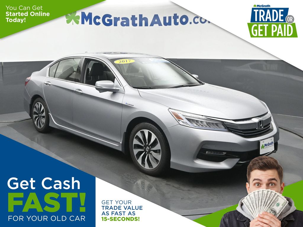 Lunar Silver Metallic 2017 Honda Accord Hybrid Sedan Front-Wheel Drive Continuously Variable Transmission