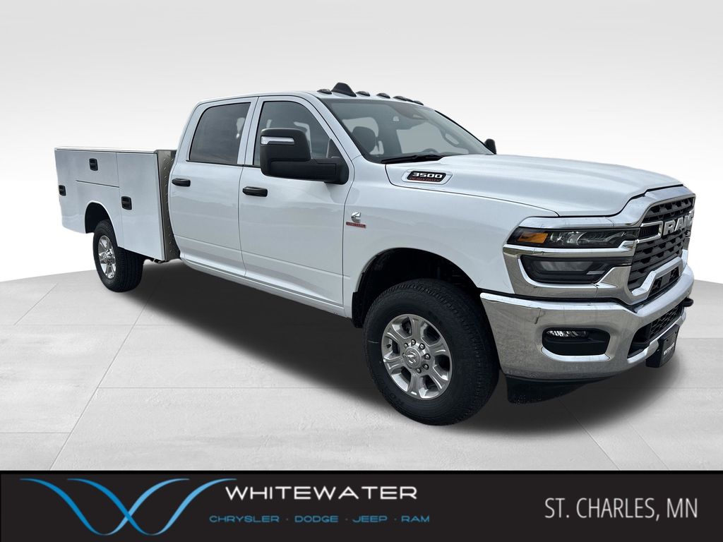 Bright White Clearcoat 2026 RAM 3500 Chassis Tradesman Crew Cab LB 4WD Pickup Truck Four-Wheel Drive 8-Speed Automatic