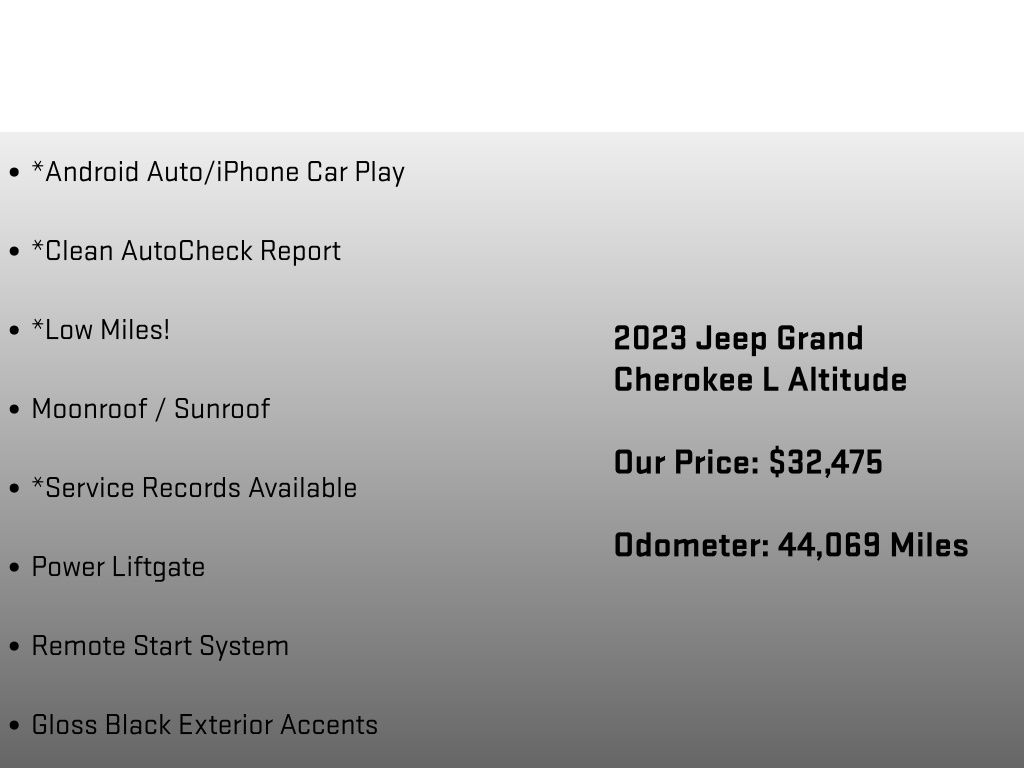 2023 Jeep Grand Cherokee L Altitude White at South Hills CDJR