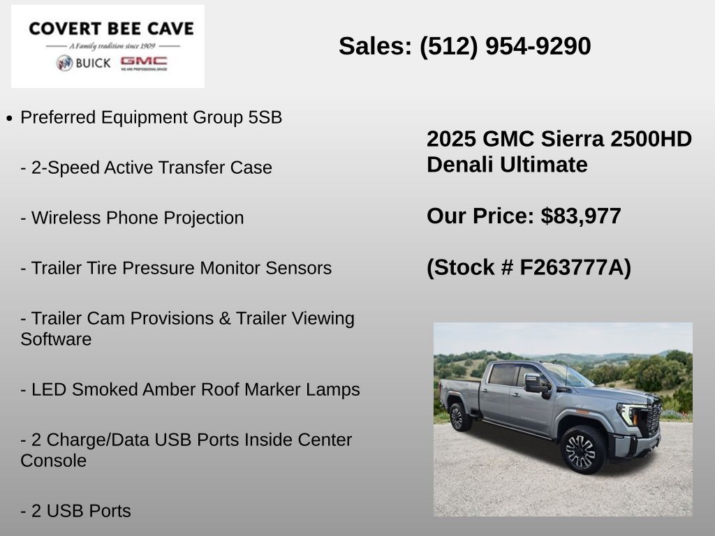 Used Car 2025 Gmc Sierra 2500hd  Denali Ultimate For Sale Under $90,000 In Austin, Texas