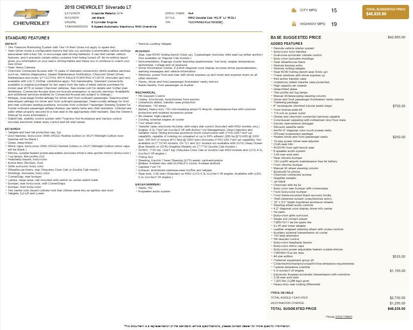 2018 Chevrolet Silverado 1500 LT Double Cab 4WD