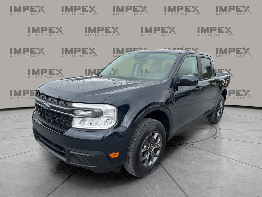 Atlas Blue Metallic 2023 Ford Maverick XLT SuperCrew FWD Pickup Truck Front-Wheel Drive Continuously Variable Transmission