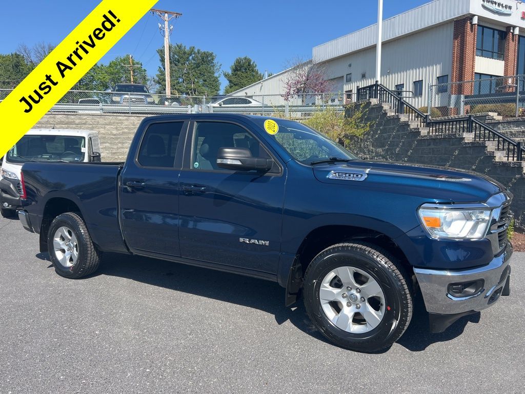 Patriot Blue Pearlcoat 2021 RAM 1500 Big Horn Quad Cab 4WD Pickup Truck Four-Wheel Drive 8-Speed Automatic