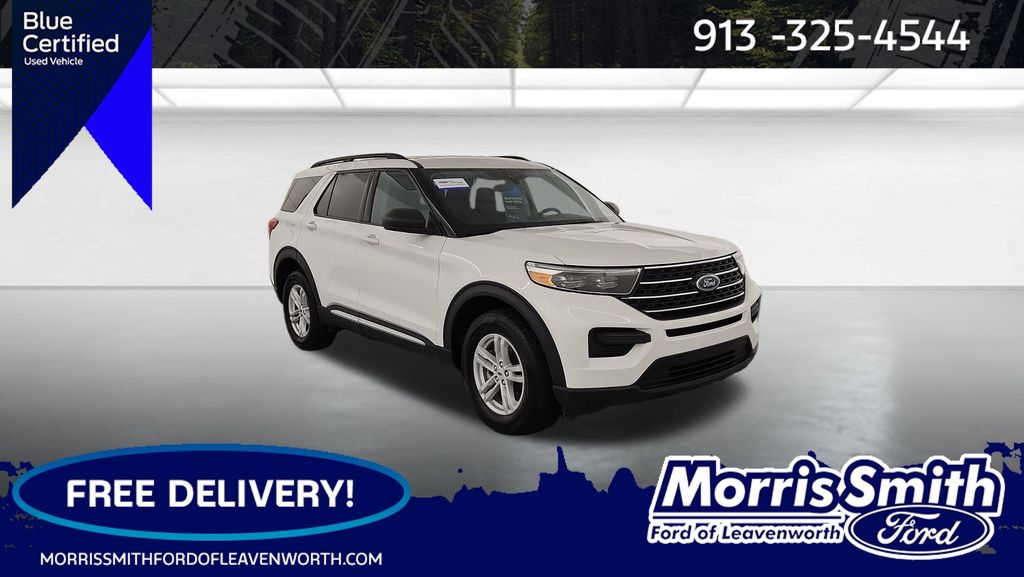 Star White Metallic Tri-Coat 2023 Ford Explorer XLT AWD SUV / Crossover All-Wheel Drive Automatic