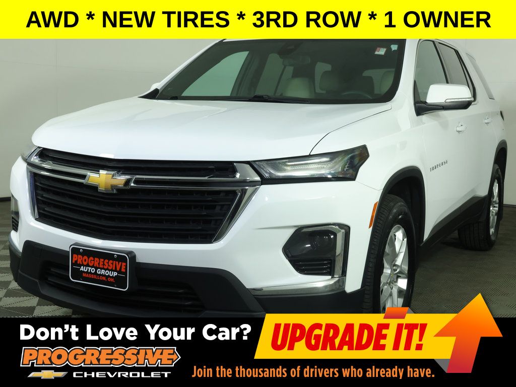 Summit White 2023 Chevrolet Traverse SUV / Crossover Four-Wheel Drive 9-Speed Automatic