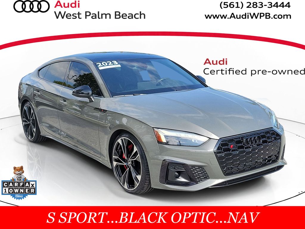 Chronos Gray Metallic 2023 Audi S5 Sportback 3.0T quattro Premium Plus AWD Sedan All-Wheel Drive 8-Speed Automatic