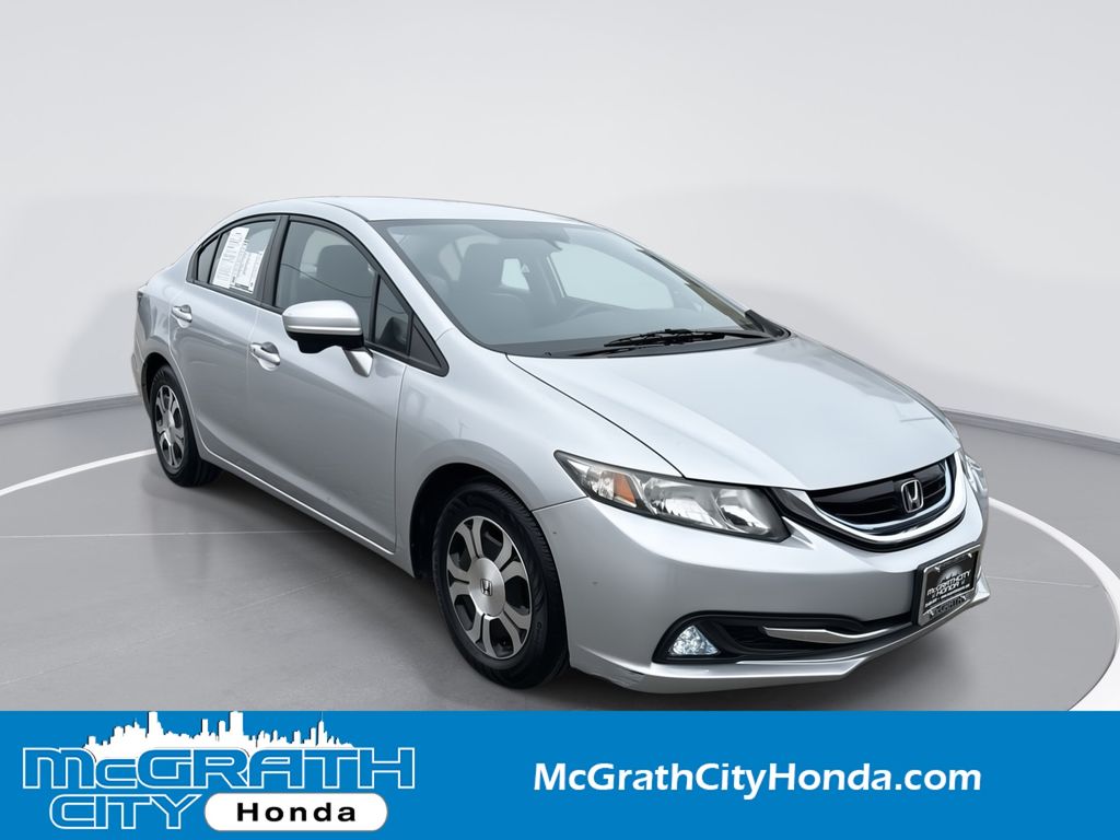 Alabaster Silver Metallic 2015 Honda Civic Hybrid FWD Sedan Front-Wheel Drive Continuously Variable Transmission