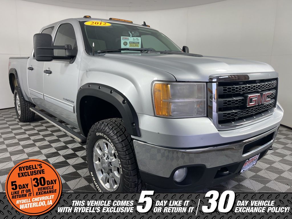 Quicksilver Metallic 2012 GMC Sierra 2500HD SLE Crew Cab SB 4WD Pickup Truck Four-Wheel Drive 6-Speed Automatic Overdrive