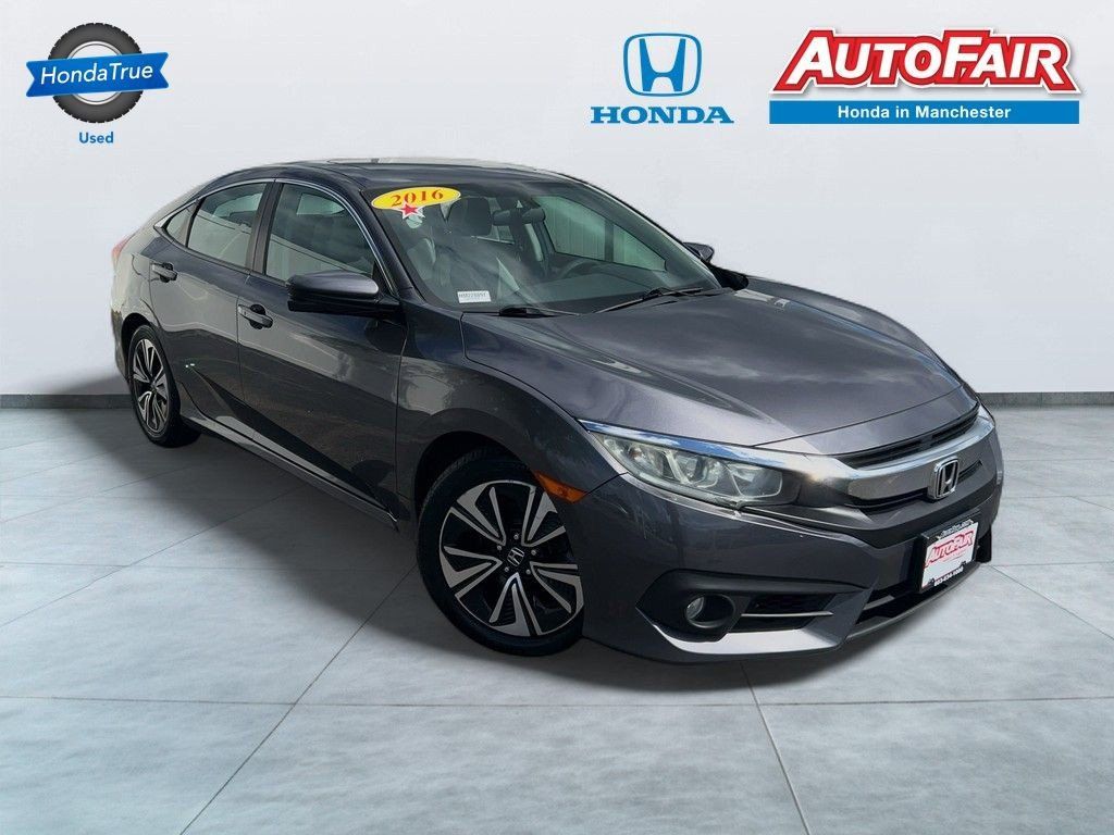 Gray (Modern Steel Metallic) 2016 Honda Civic Sedan Front-Wheel Drive Continuously Variable Transmission
