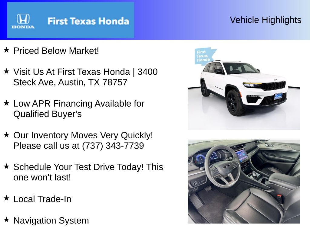 Used Car 2025 Jeep Grand Cherokee  Limited For Sale Under $40,000 In Austin, Texas