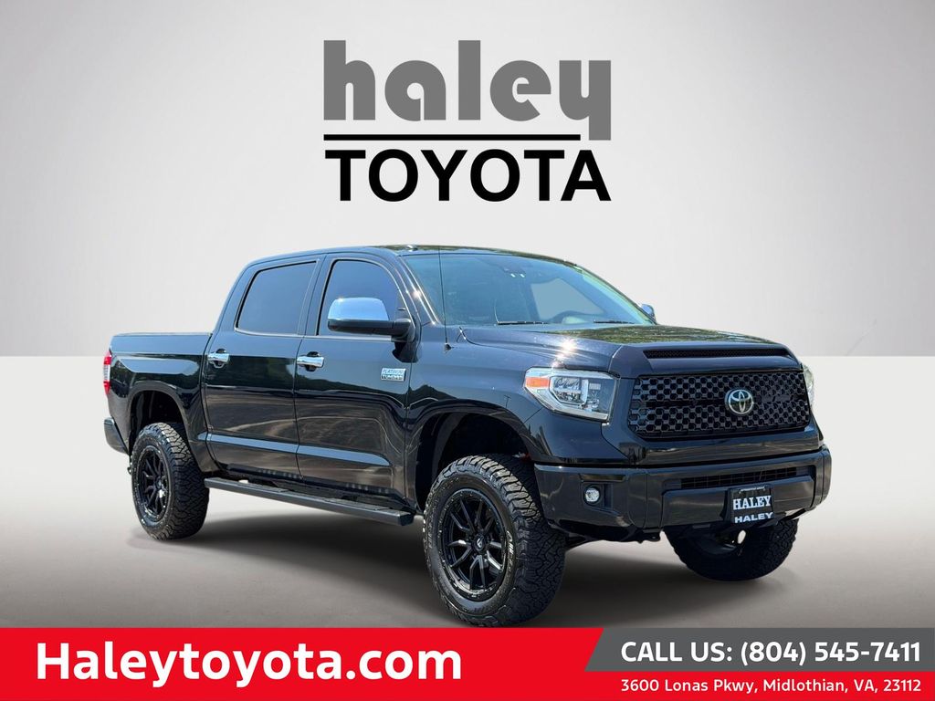 Midnight Black Metallic 2018 Toyota Tundra Platinum CrewMax 5.7L 4WD Pickup Truck Four-Wheel Drive 6-Speed Automatic Overdrive