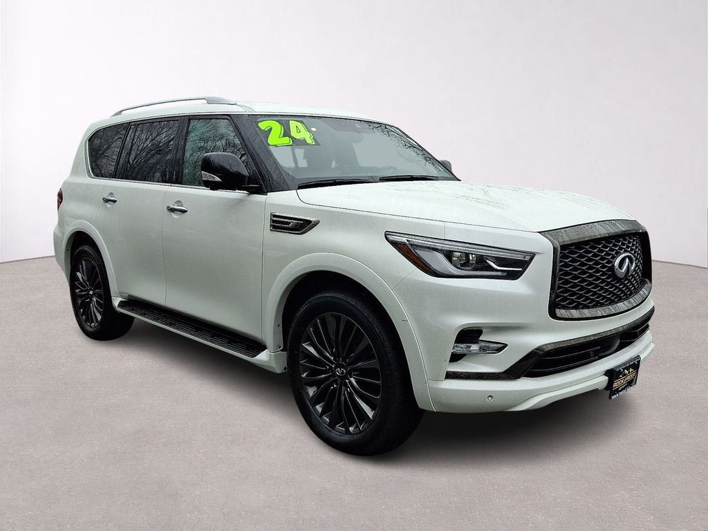 Moonstone White 2024 INFINITI QX80 Sensory 4WD SUV / Crossover All-Wheel Drive 7-Speed Automatic
