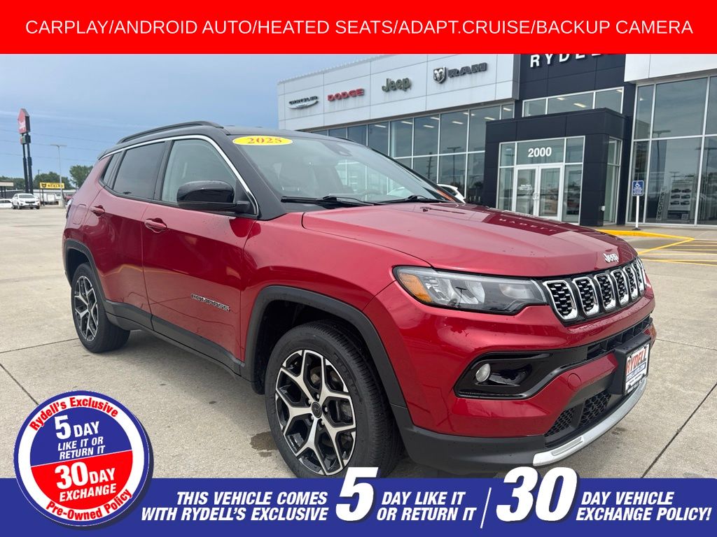 Red Hot Pearlcoat 2025 Jeep Compass SUV / Crossover Four-Wheel Drive 8-Speed Automatic