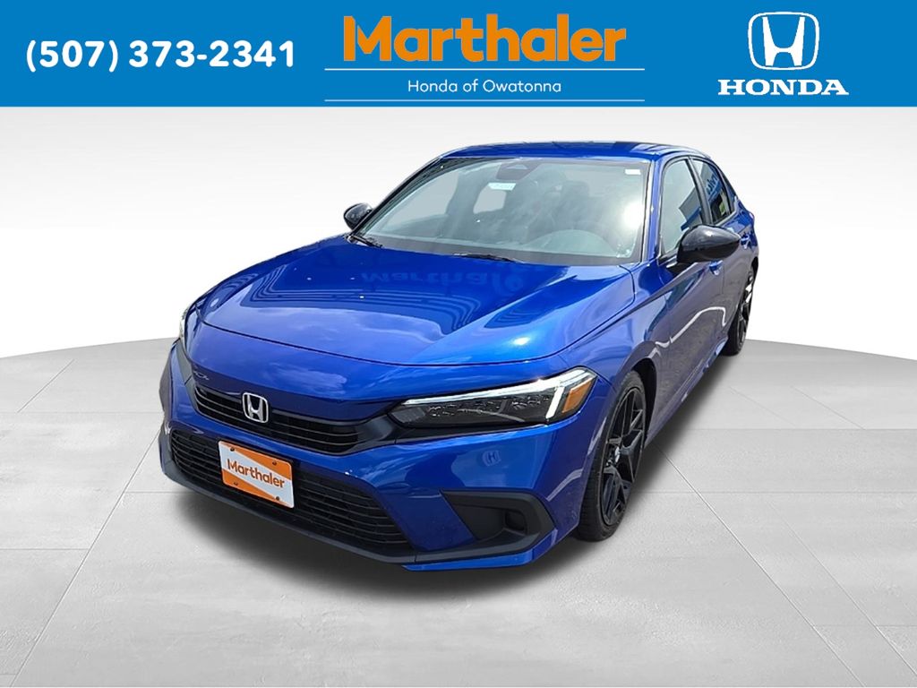 Blue 2024 Honda Civic Sedan Front-Wheel Drive Continuously Variable Transmission