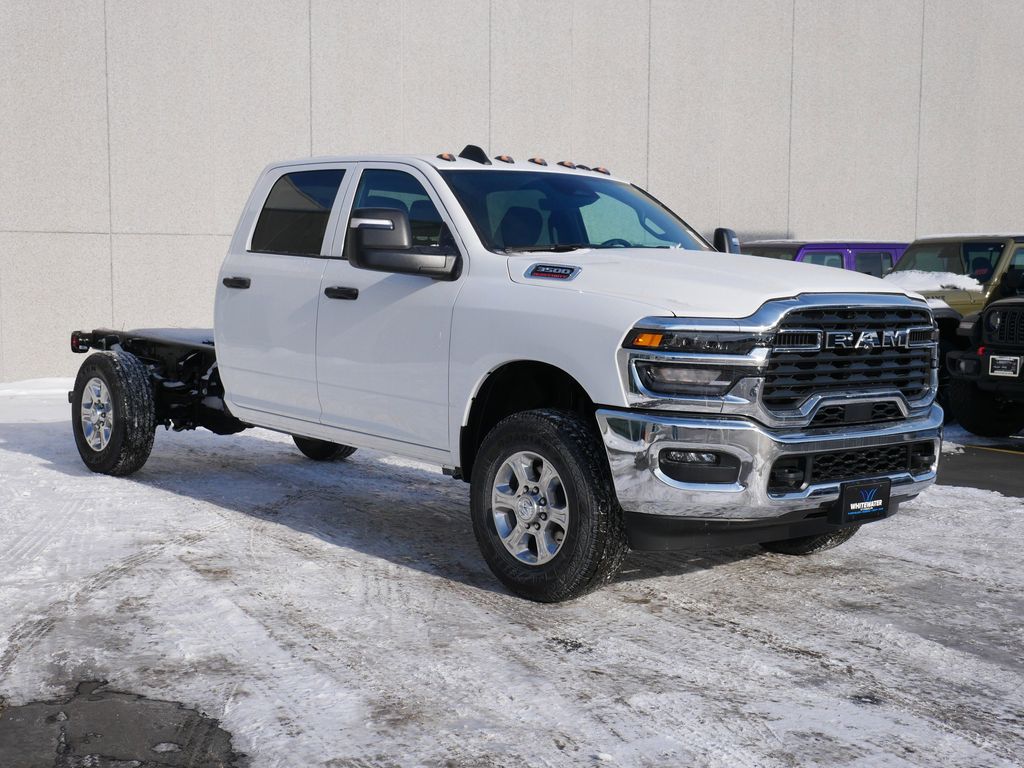 Bright White Clearcoat 2026 RAM 3500 Chassis Tradesman Crew Cab LB 4WD Pickup Truck Four-Wheel Drive 8-Speed Automatic