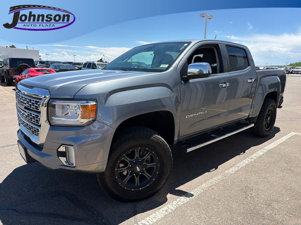 Gray (Satin Steel Metallic) 2022 GMC Canyon Pickup Truck Four-Wheel Drive 6-Speed Automatic