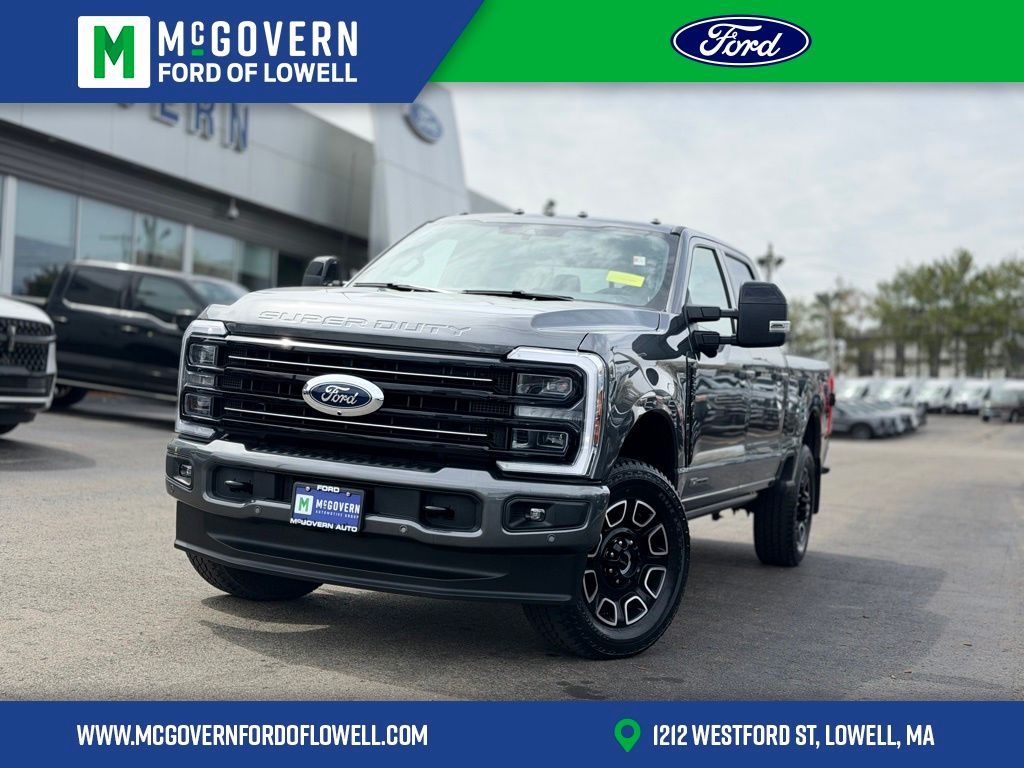 Gray 2026 Ford F-250 Super Duty Platinum Crew Cab 4WD Pickup Truck Four-Wheel Drive Automatic