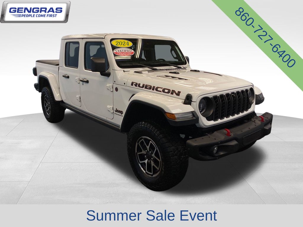 Bright White Clearcoat 2024 Jeep Gladiator Rubicon Crew Cab 4WD Pickup Truck Four-Wheel Drive 8-Speed Automatic