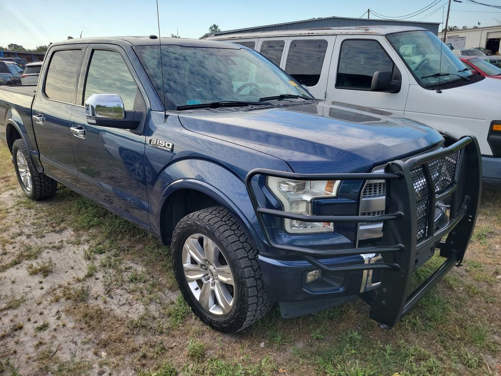 Blue 2017 Ford F-150 Platinum SuperCrew Pickup Truck 4X2 6-Speed Automatic