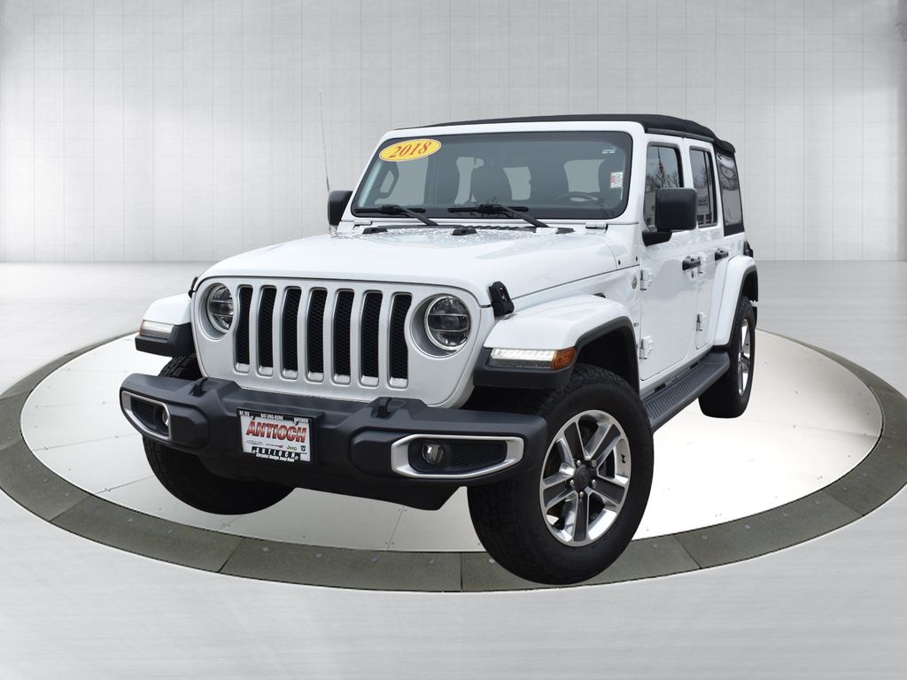 Bright White Clearcoat 2018 Jeep Wrangler Unlimited Sahara 4WD SUV / Crossover Four-Wheel Drive 8-Speed Automatic