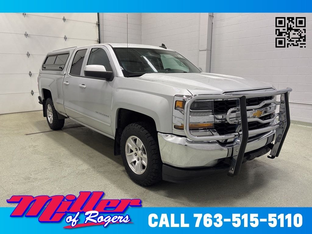Silver Ice Metallic 2019 Chevrolet Silverado 1500 LT Double Cab 4WD Pickup Truck Four-Wheel Drive 6-Speed Automatic Overdrive