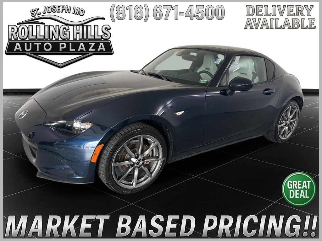 Crystal Blue 2021 Mazda MX-5 Miata RF Grand Touring RWD Convertible Rear-Wheel Drive 6-Speed Manual