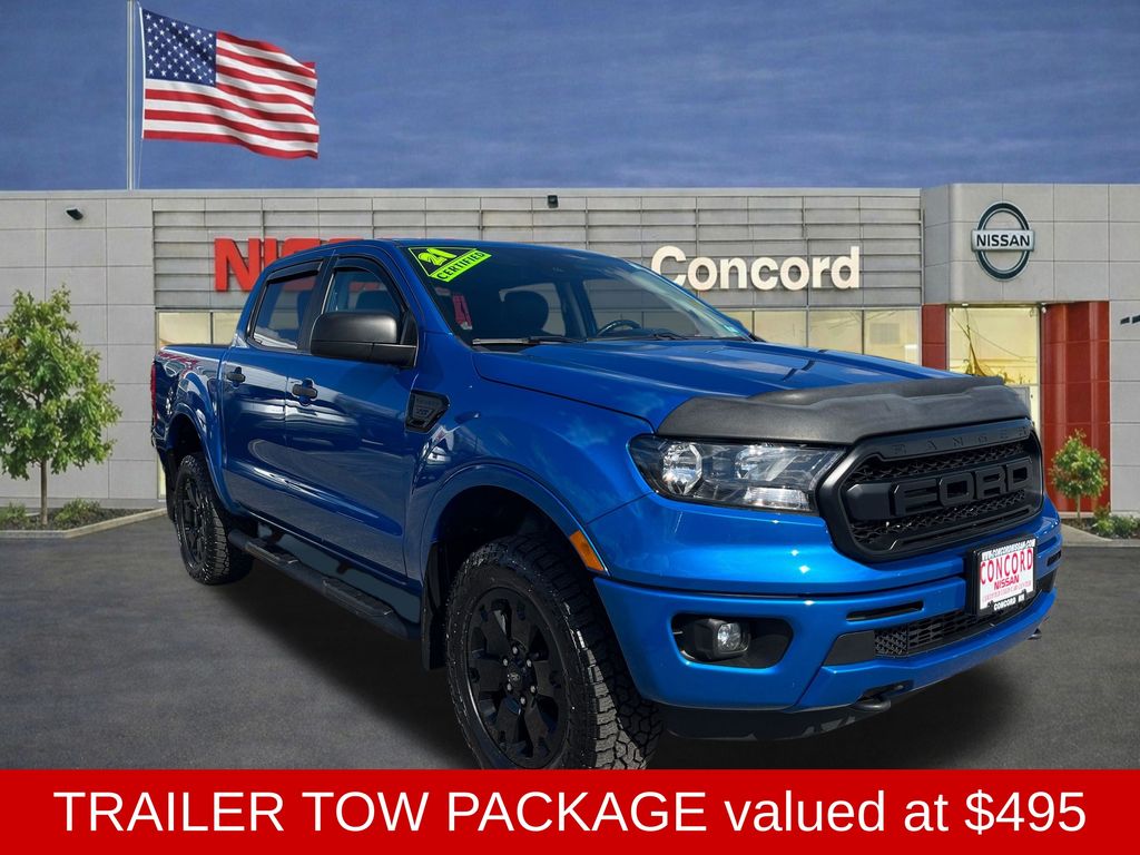 Blue Metallic 2021 Ford Ranger Pickup Truck Four-Wheel Drive Automatic