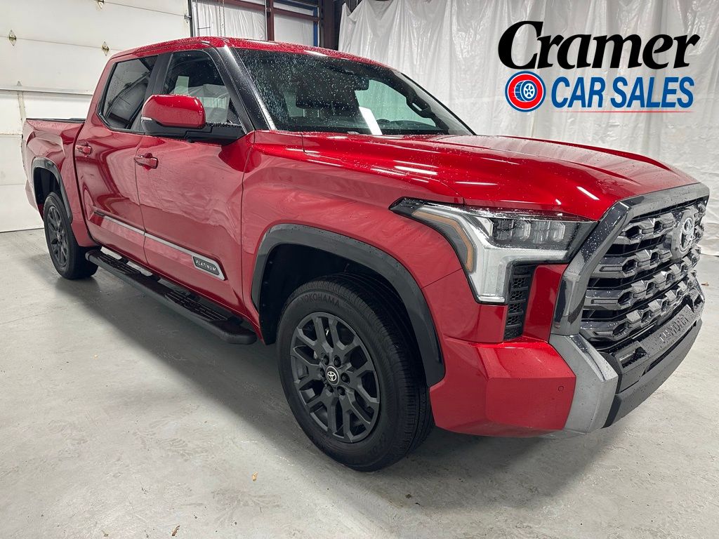 Supersonic Red 2025 Toyota Tundra Platinum CrewMax Cab 4WD Pickup Truck Four-Wheel Drive Automatic