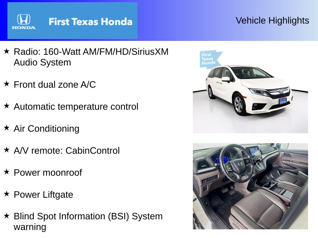 Used Car 2019 Honda Odyssey  Ex-l For Sale Under $30,000 In Austin, Texas