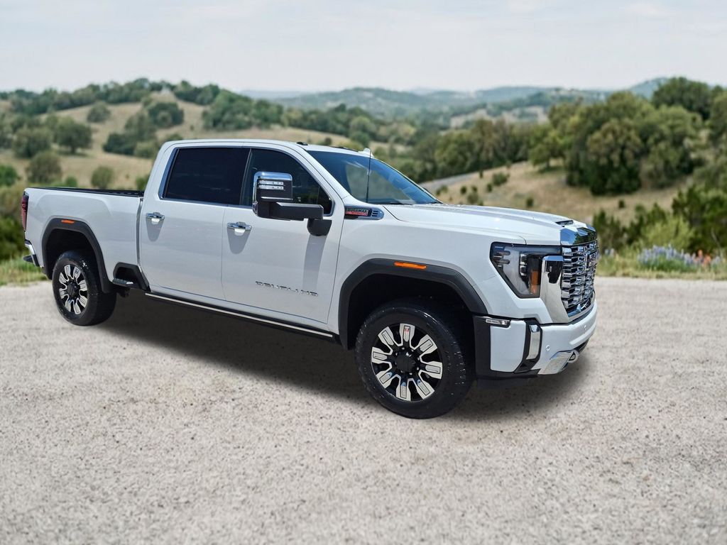 White Frost 2025 GMC Sierra 2500HD Denali Crew Cab 4WD Pickup Truck Four-Wheel Drive Automatic
