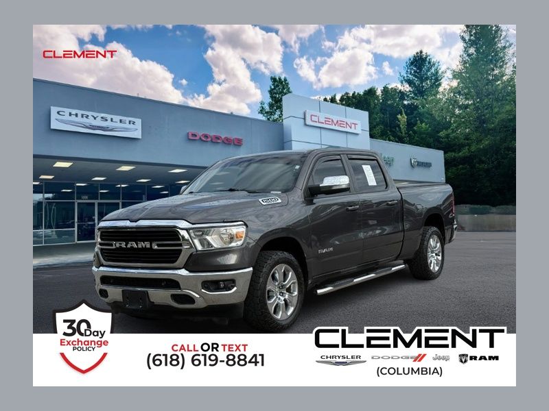 Gray (Granite Crystal Metallic Clearcoat) 2021 RAM 1500 Pickup Truck Four-Wheel Drive 8-Speed Automatic