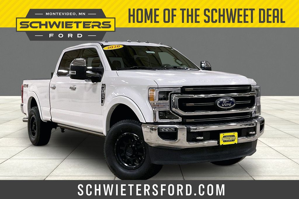 White Metallic 2020 Ford F-250 Super Duty Pickup Truck Four-Wheel Drive Automatic