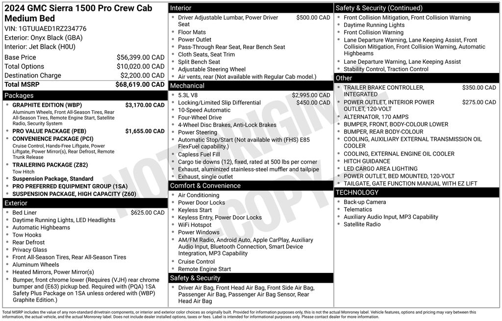 2024 GMC Sierra 1500 Pro Black at Carlisle Cadillac Buick GMC