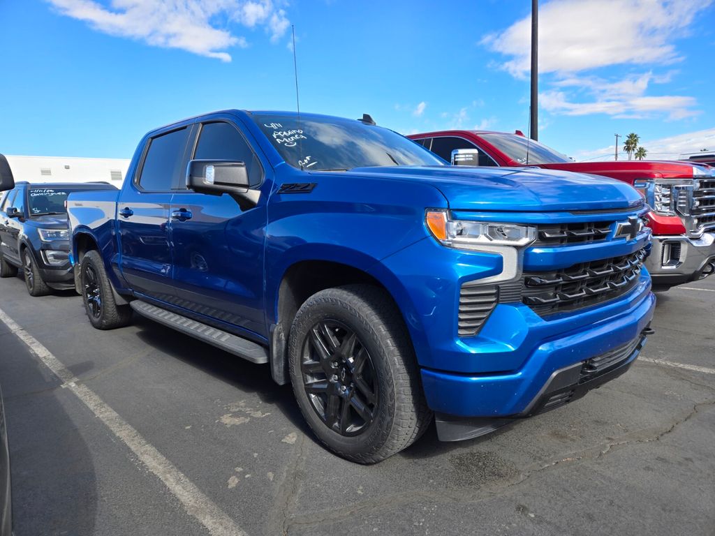 Glacier Blue Metallic 2023 Chevrolet Silverado 1500 RST Crew Cab 4WD Pickup Truck Four-Wheel Drive Automatic