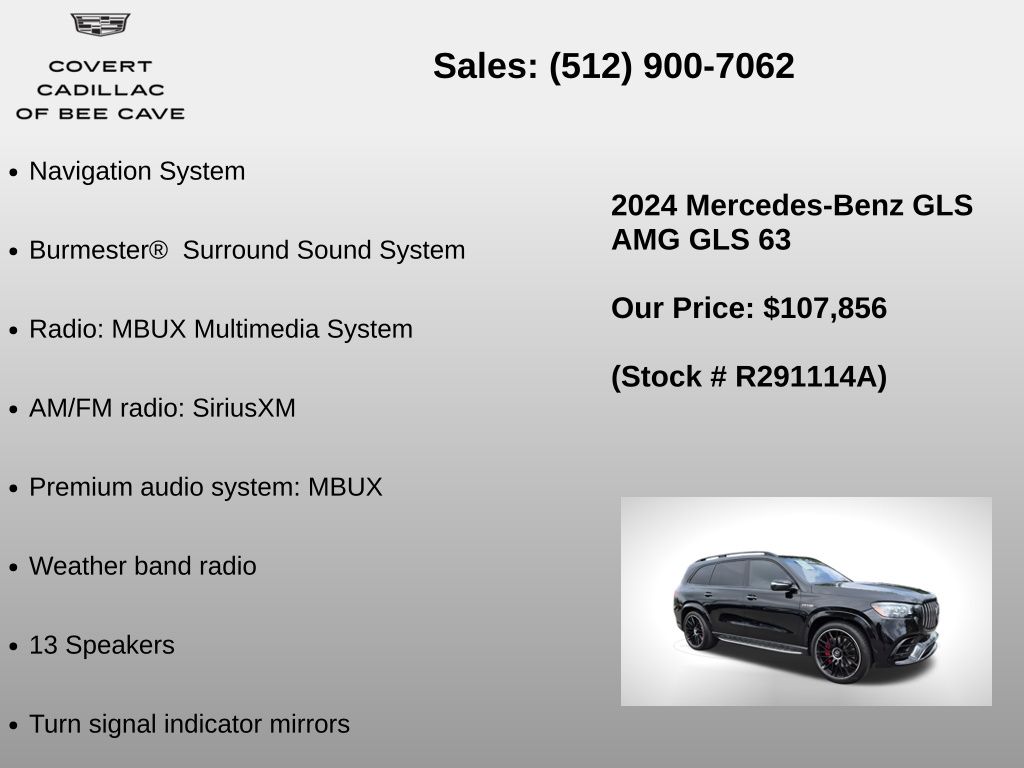 Used Car 2024 Mercedes-benz Gls  Gls 63 Amg® For Sale Under $110,000 In Austin, Texas