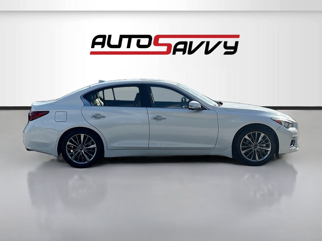 2024 INFINITI Q50 LUXE White at AutoSavvy Houston Southwest