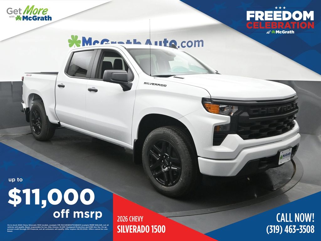 Summit White 2026 Chevrolet Silverado 1500 Pickup Truck Four-Wheel Drive 8-Speed Automatic