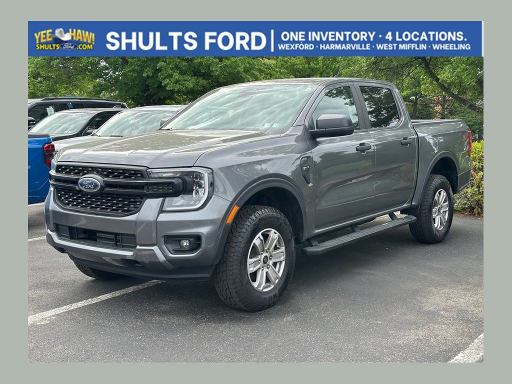 Gray Metallic 2025 Ford Ranger XL SuperCrew 4WD Pickup Truck Four-Wheel Drive Automatic