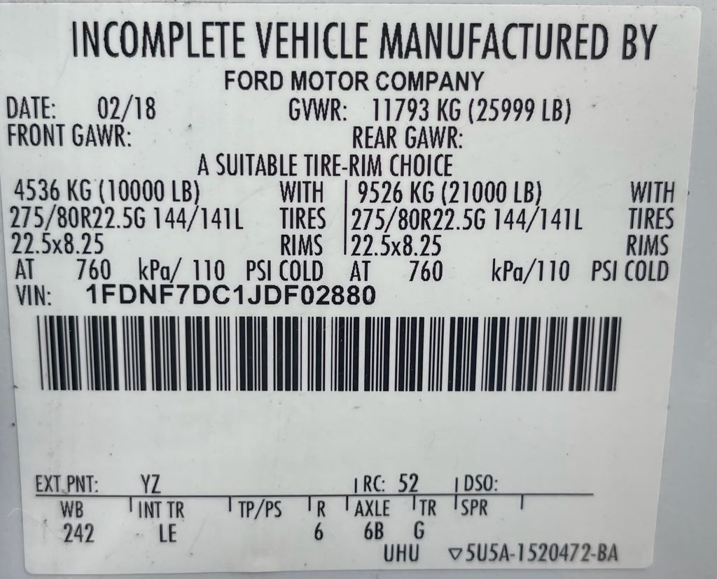 2018 Ford F-750SD Base White at Autostrade