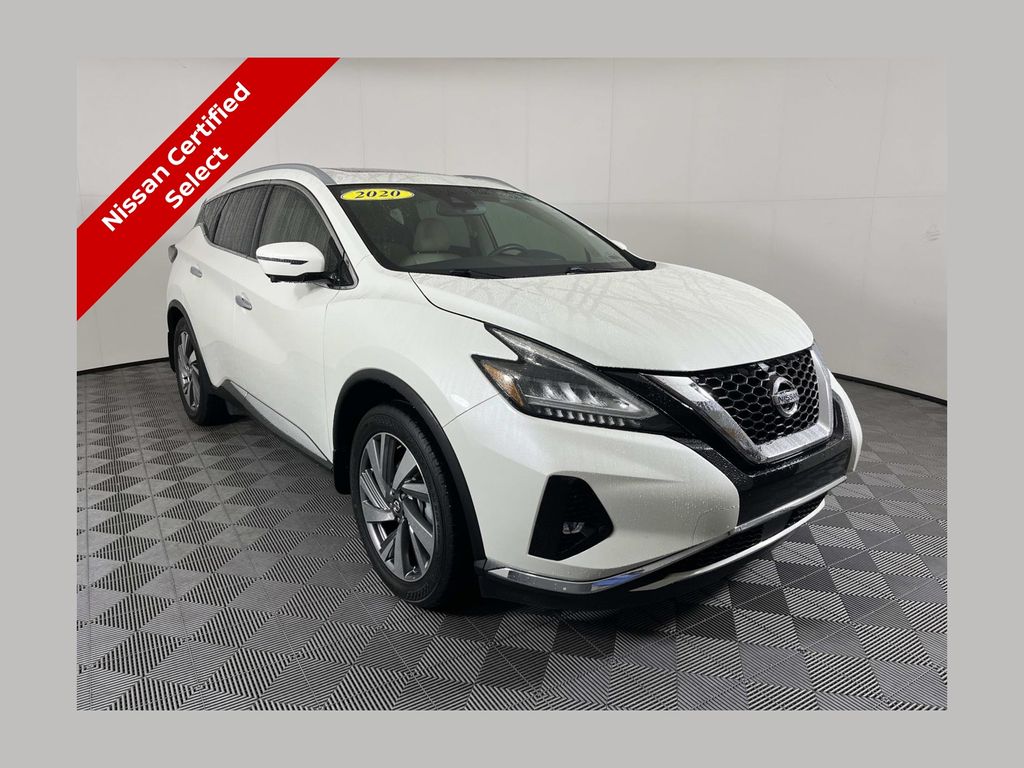Pearl White 2020 Nissan Murano SUV / Crossover Front-Wheel Drive Continuously Variable Transmission