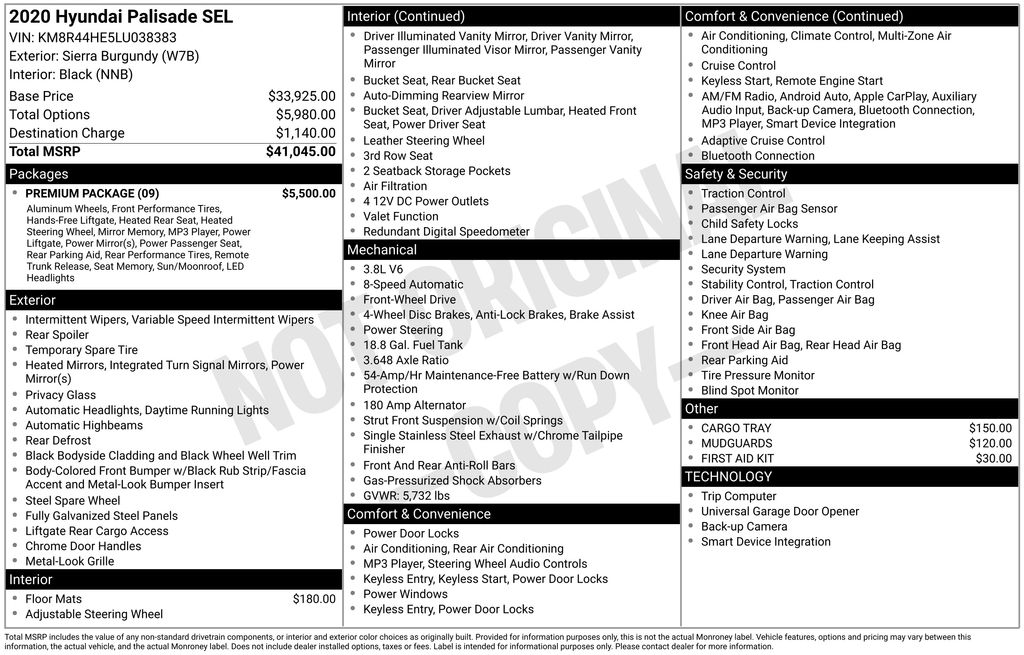 Used Car 2020 Hyundai Palisade  Sel For Sale Under $20,000 In Austin, Texas