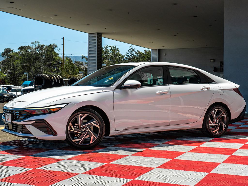 Serenity White 2024 Hyundai Elantra Sedan Front-Wheel Drive Continuously Variable Transmission