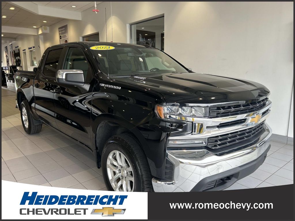 Black 2021 Chevrolet Silverado 1500 Pickup Truck Four-Wheel Drive Automatic