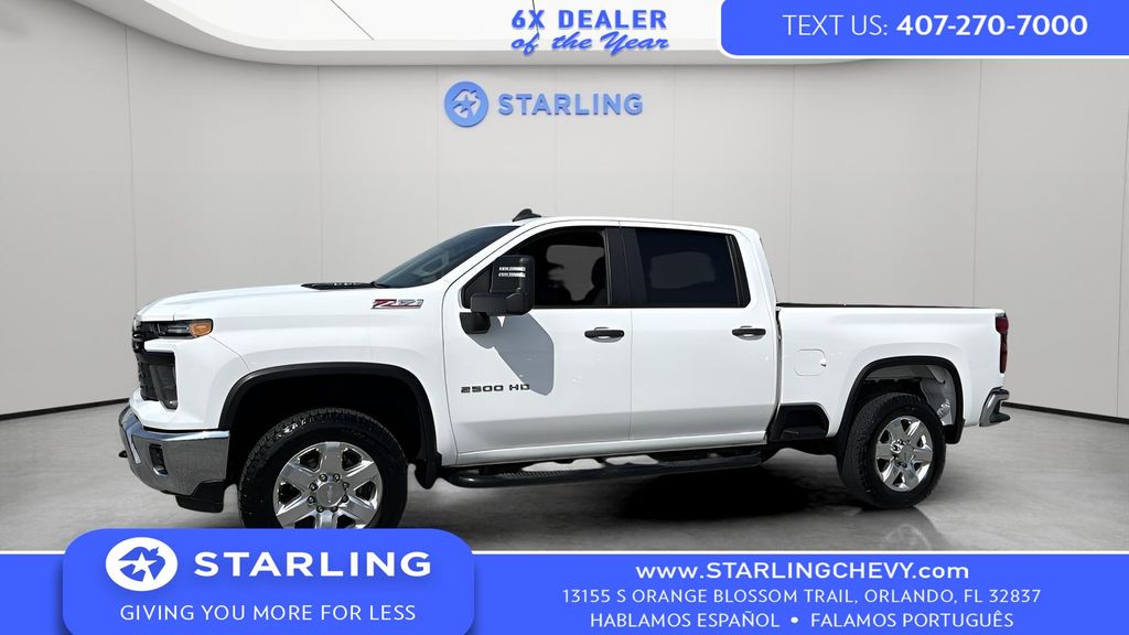 Summit White 2024 Chevrolet Silverado 2500HD Work Truck Crew Cab 4WD Pickup Truck Four-Wheel Drive Automatic