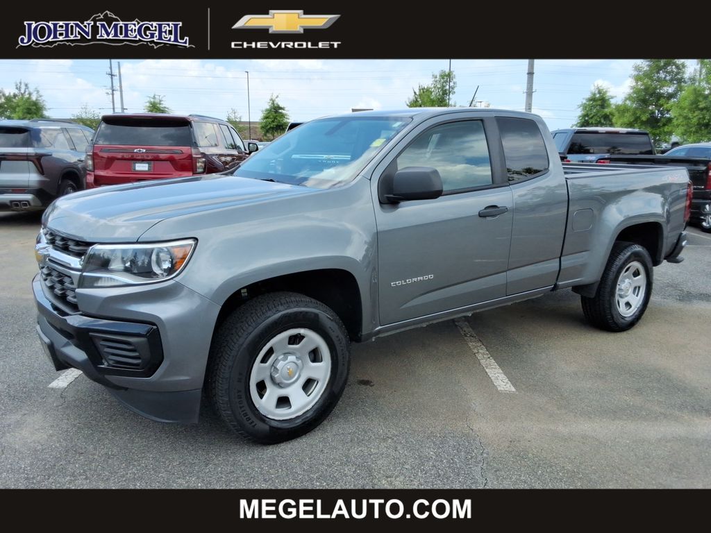Gray (Satin Steel Metallic) 2022 Chevrolet Colorado Work Truck Extended Cab 4WD Pickup Truck Four-Wheel Drive 6-Speed Automatic