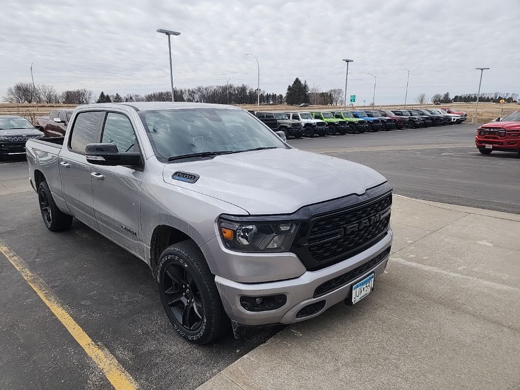 Billet Silver Metallic Clearcoat 2022 RAM 1500 Big Horn Crew Cab 4WD Pickup Truck Four-Wheel Drive 8-Speed Automatic