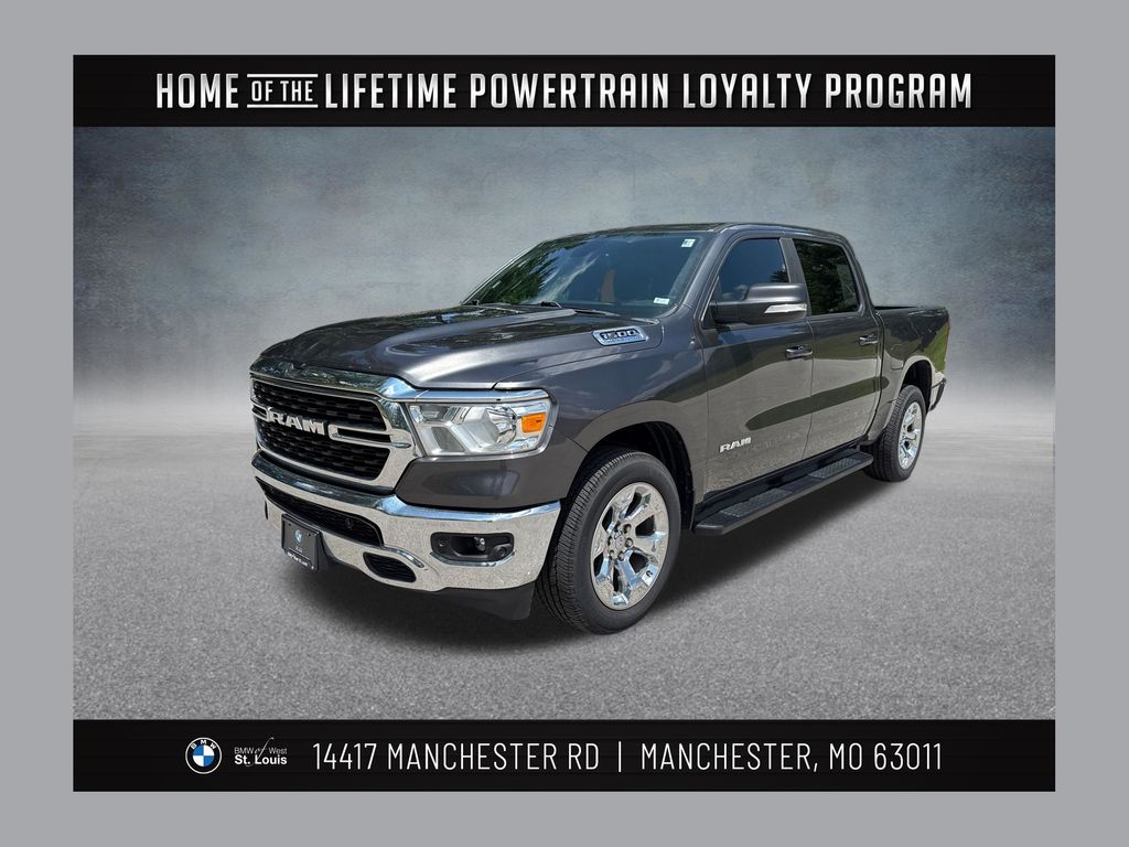 Gray (Granite Crystal Metallic Clearcoat) 2022 RAM 1500 Pickup Truck Four-Wheel Drive 8-Speed Automatic