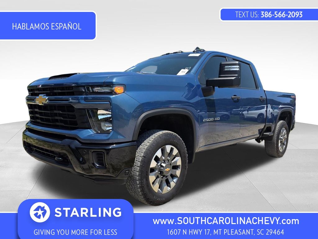 Lakeshore Blue Metallic 2025 Chevrolet Silverado 2500HD Custom Crew Cab 4WD Pickup Truck Four-Wheel Drive Automatic